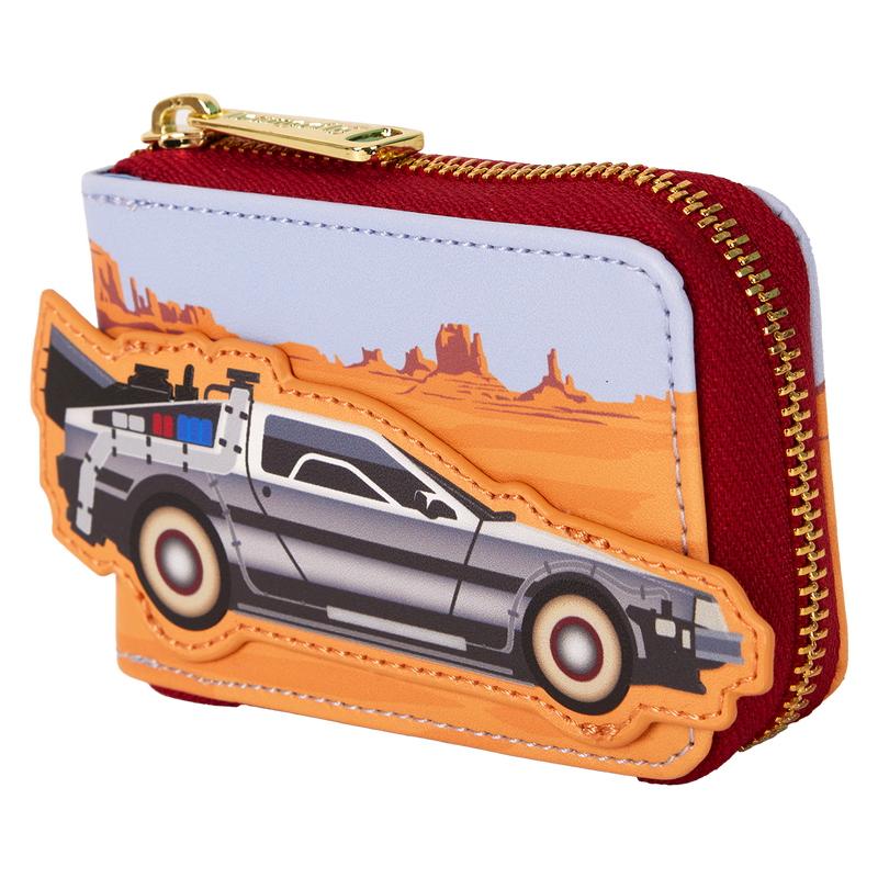 Load image into Gallery viewer, Loungefly Universal: Back To The Future 40th Anniversary Delorean Accodion Zip Around Wallet
