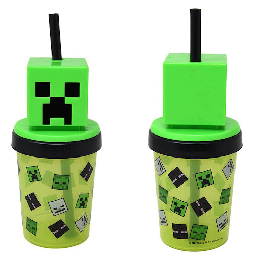 Minecraft 3D Molded 13oz PP Super Sipper with straw