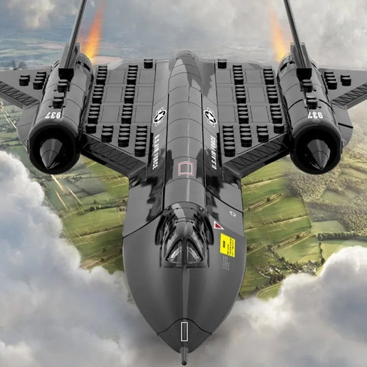 Wange Bricks: Military MOC SR-71 Blackbird Aircraft Brick Toy
