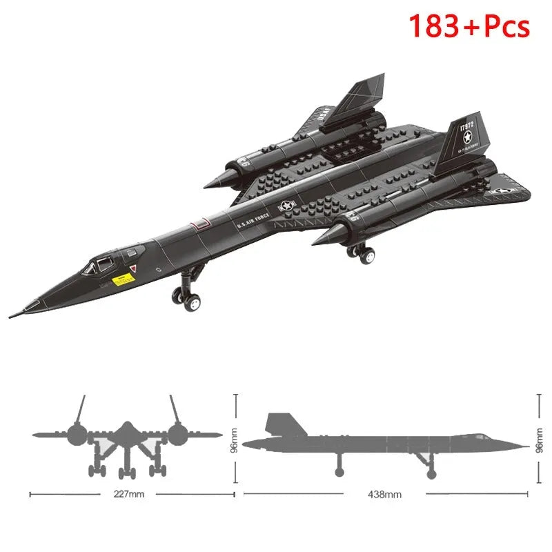 Load image into Gallery viewer, Wange Bricks: Military MOC SR-71 Blackbird Aircraft Brick Toy
