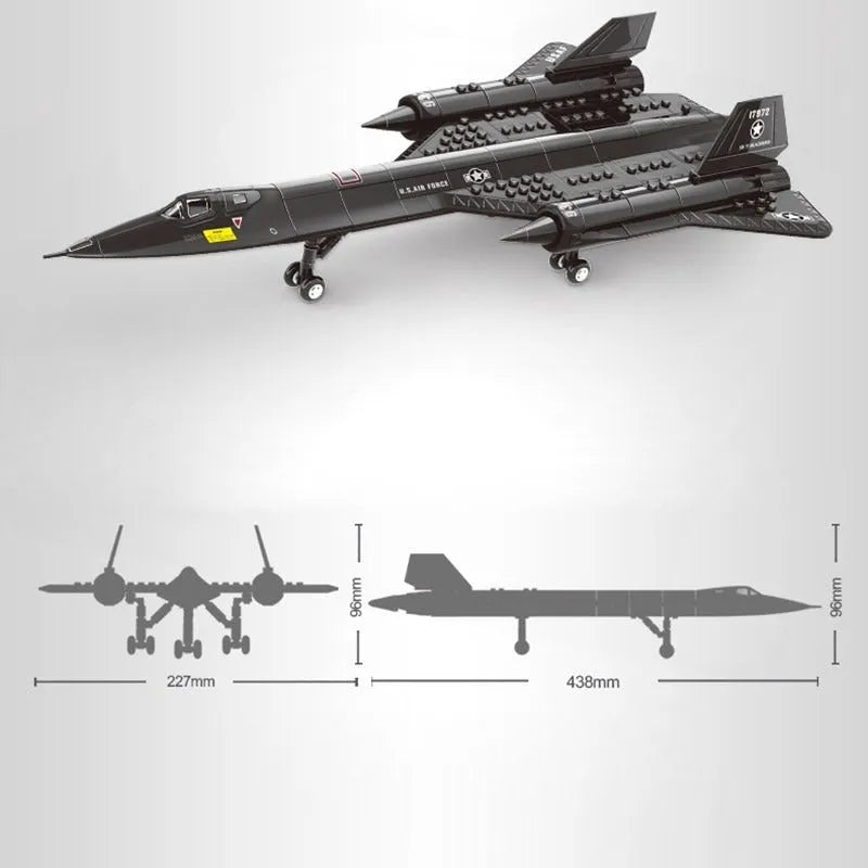 Load image into Gallery viewer, Wange Bricks: Military MOC SR-71 Blackbird Aircraft Brick Toy
