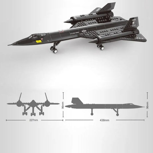 Wange Bricks: Military MOC SR-71 Blackbird Aircraft Brick Toy
