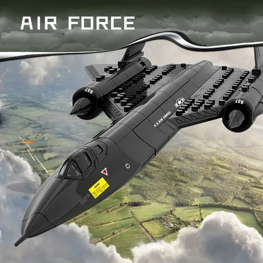 Wange Bricks: Military MOC SR-71 Blackbird Aircraft Brick Toy