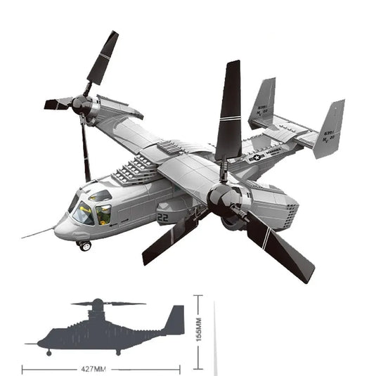 Wange Bricks: MOC Creator Boeing V22 Bell Osprey Aircraft Brick Toy