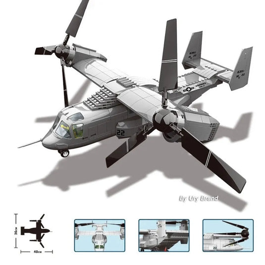 Wange Bricks: MOC Creator Boeing V22 Bell Osprey Aircraft Brick Toy