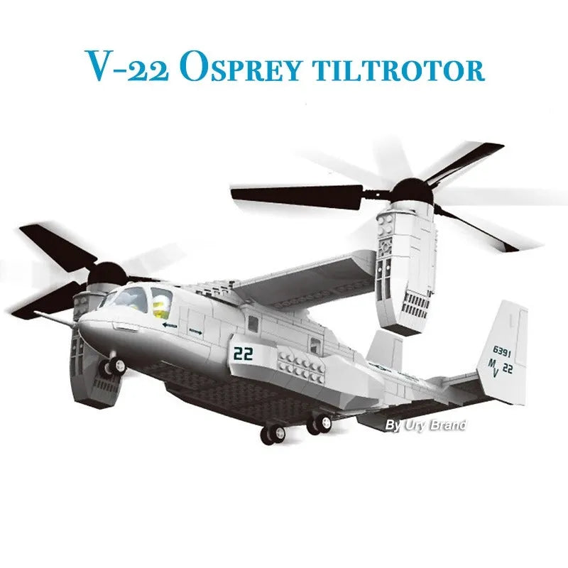Load image into Gallery viewer, Wange Bricks: MOC Creator Boeing V22 Bell Osprey Aircraft Brick Toy
