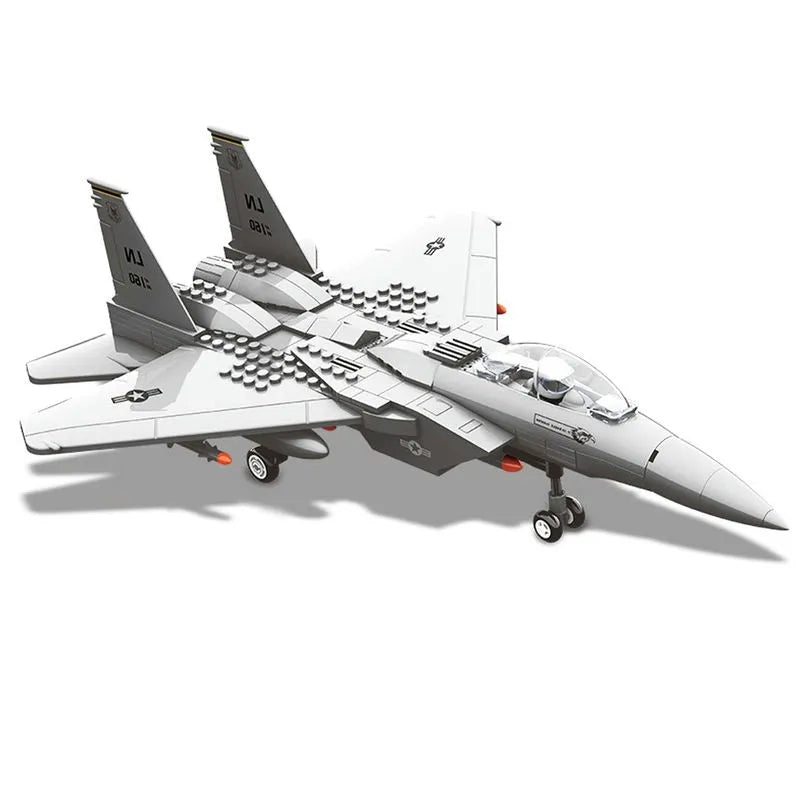 Cargue la imagen en el visor de la galería, Wange Bricks: Military MOC F-15 Eagle Fighter Plane Aircraft Brick Toy
