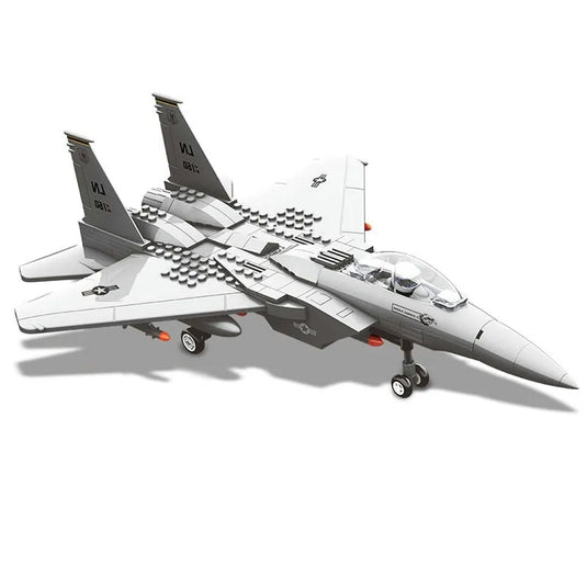 Wange Bricks: Military MOC F-15 Eagle Fighter Plane Aircraft Brick Toy