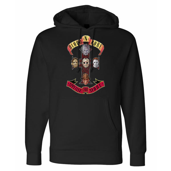 Horror - Parody Appetite for more Adult Fitted Black Pullover Hoodie
