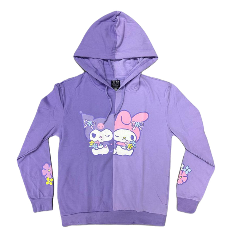 Cargue la imagen en el visor de la galería, My Melody &amp; Kuromi - Sudadera con capucha y joggers morados y lilas
