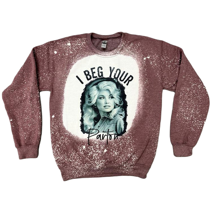 Beg Your Parton Sweat-shirt tie-dye blanchi