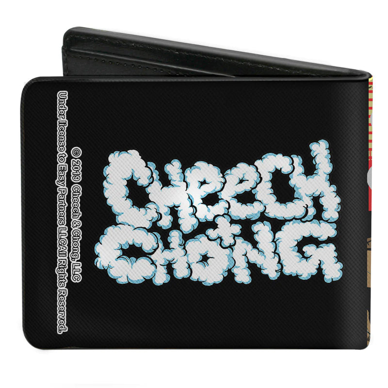 Cheech & Chong On Couch Cartoon Canvas Bi-Fold Wallet