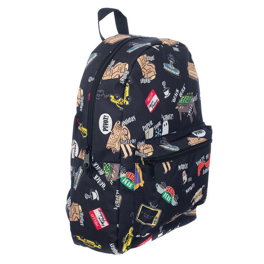 Friends - Mochila con estampado integral de iconos