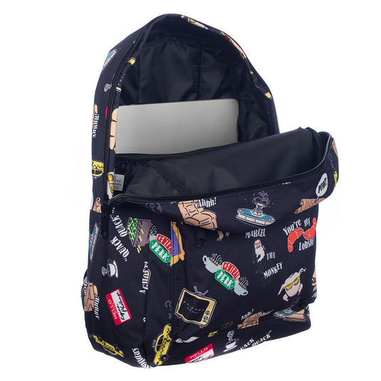 Friends - Mochila con estampado integral de iconos