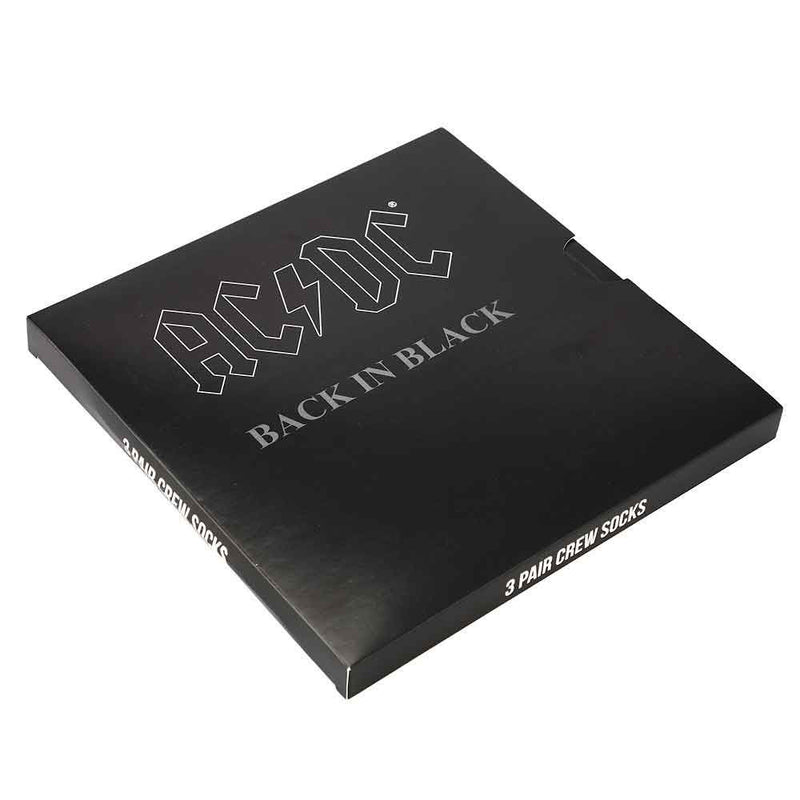 AC/DC - Juego de cajas Back in Black Crew (3 pares)