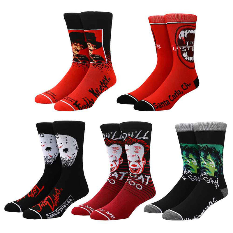 Cargue la imagen en el visor de la galería, Horror Icons 5 Pair Crew Socks
