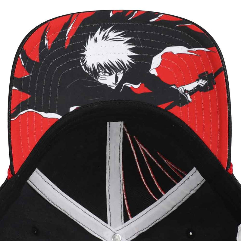 Cargue la imagen en el visor de la galería, Gorra Snapback con visera precurvada de ante de Bleach Ichigo Kurosaki
