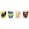 DC Comics - Mini vasos de chupito de gel congelado de plástico con logotipo de superhéroe (paquete de 4)