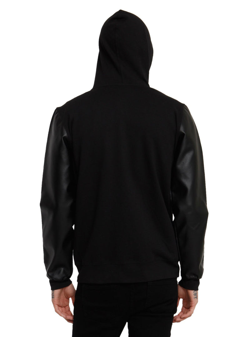 Batman (DC Comics) Hoodie Batman Logo Faux Leather Sleeves