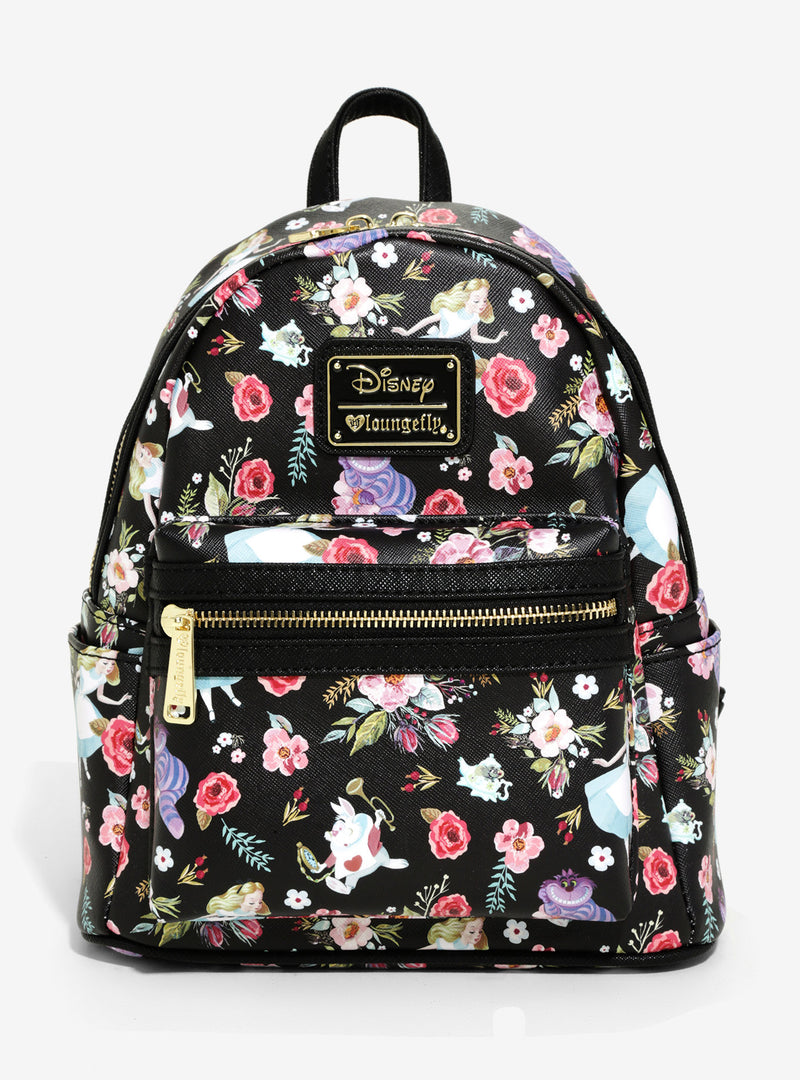 Loungefly Disney Alice in Wonderland Character Floral Print Mini-Backpack