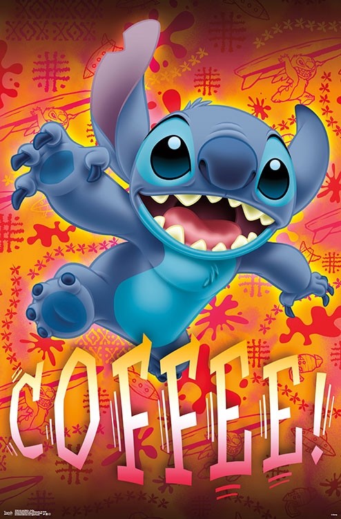 Lilo and Stitch - Coffee Wall Poster - Kryptonite Character Store