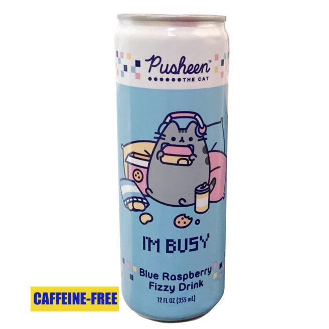 Pusheen I'm Busy Boisson gazeuse à la framboise bleue
