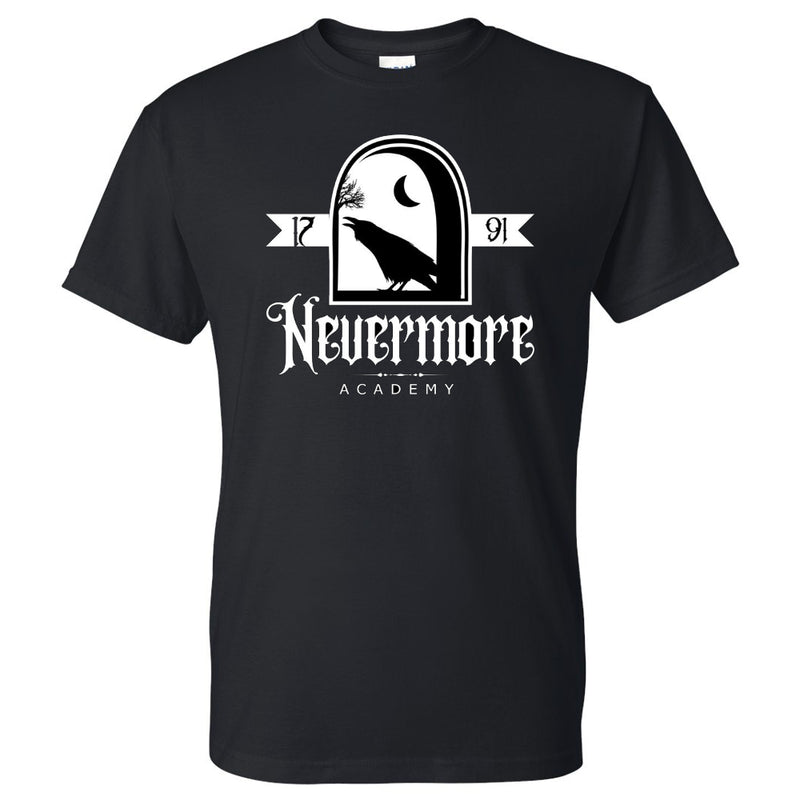 Load image into Gallery viewer, Wednesday Addams Serie- Nevermore Logo T-shirt
