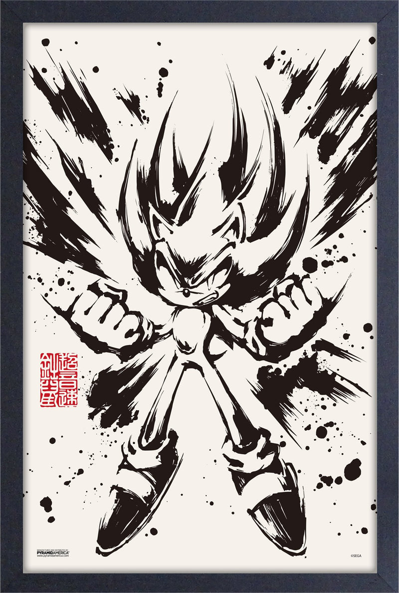 Sonic - Inked Super Sonic Wall Framed