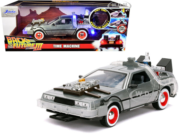 Back To The Future 3: Delorean Time Machine with Light - 1:24 Die-Cast Car Jada