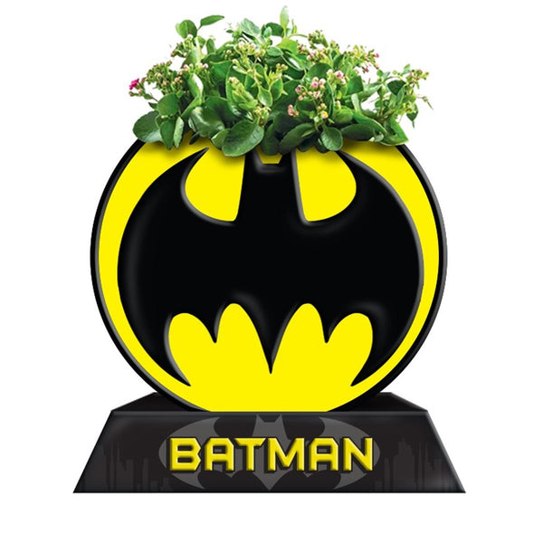DC Comics : Batman – Pot à fleurs en céramique avec logo de chauve-souris circulaire 