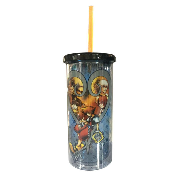 Kingdom Hearts - Sora Hearts 20oz Plastic Tall Cold Cup with Lid & Straw