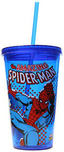 Marvel Spiderman 16oz. Straw Cup - Kryptonite Character Store