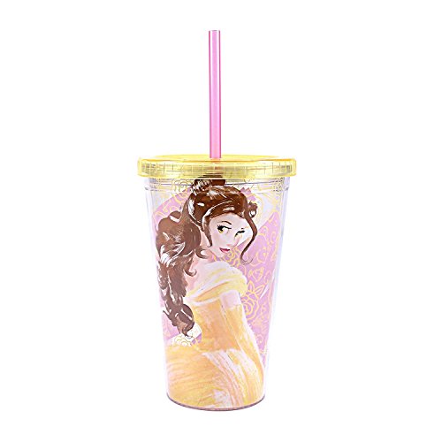 Disney Princess Belle 16oz Straw Cup with Ice Cubes - Kryptonite Character Store
