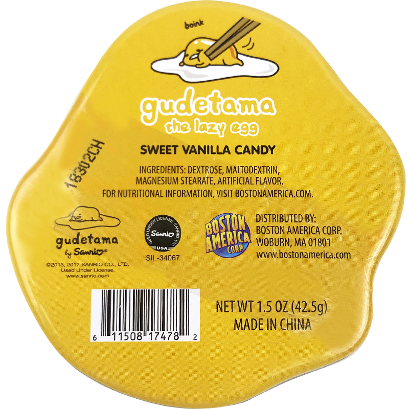 Gudetama - The Lazy Egg Sweet Vanila Candy, 42.5g *12