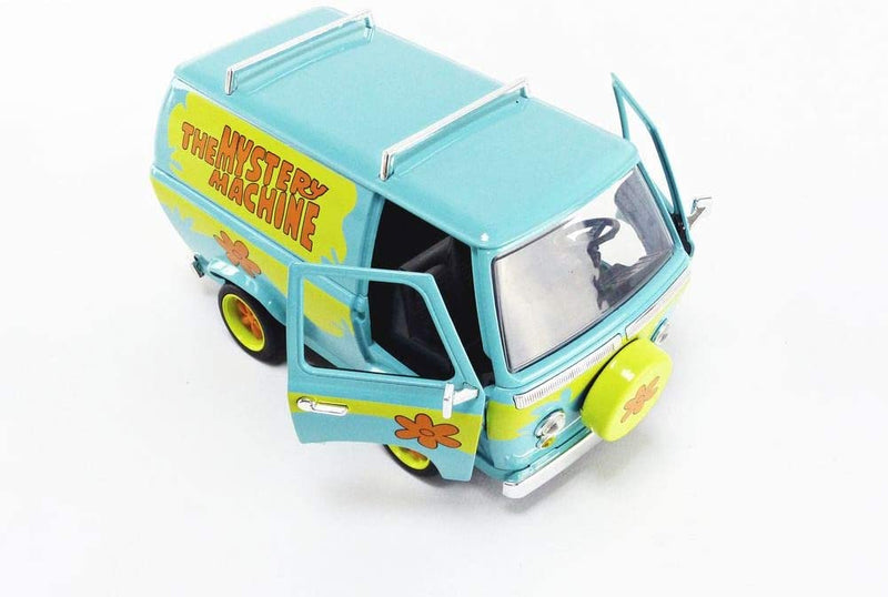 Chargez l&#39;image dans la visionneuse de la galerie, Scooby-Doo - Voiture moulée sous pression Mystery Machine 1:24 avec figurines Shaggy et Scooby de 2,75&quot; 
