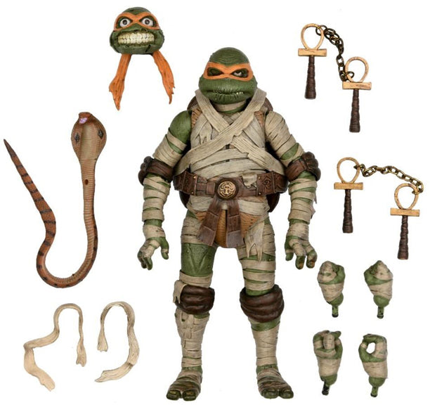 Tortugas Ninja: TF2022 - Figura de acción a escala de 7'' de Miguel Ángel definitivo como la momia