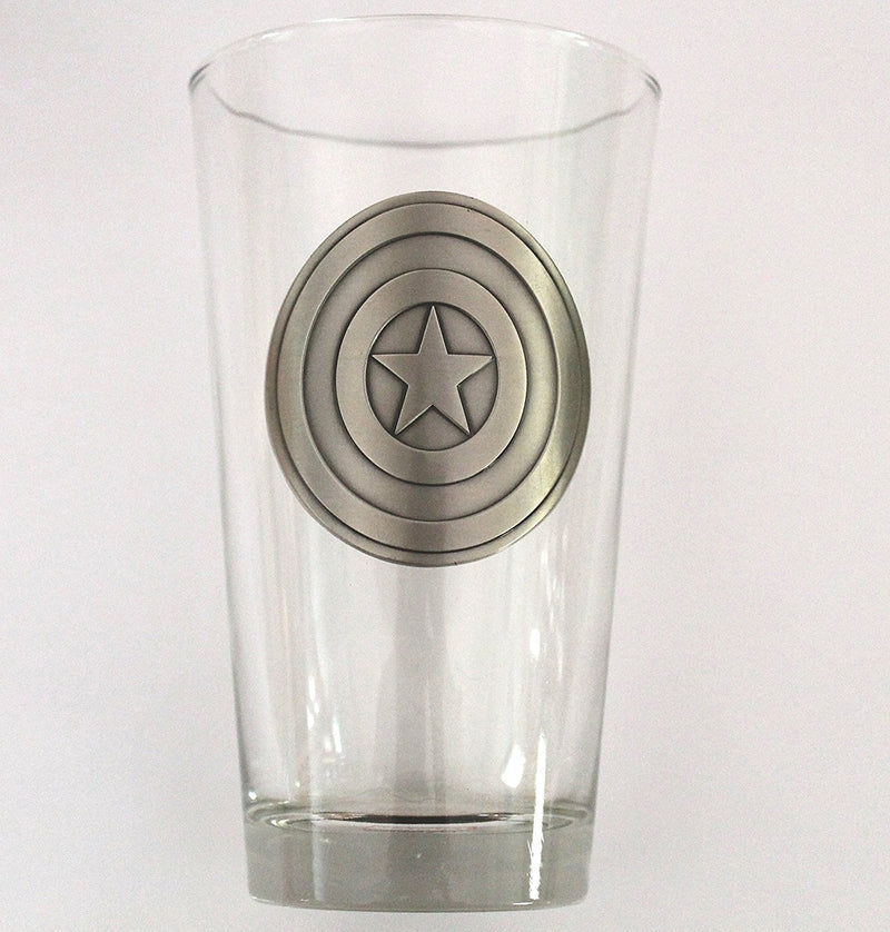 Marvel Captain America Shield Med 16oz Pint Glass - Kryptonite Character Store