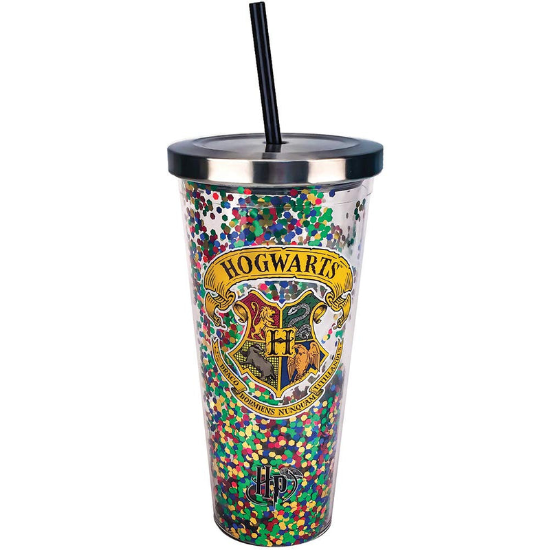 Harry Potter Hogwarts Multi Glitter 20 oz Acrylic Double Walled Tumbler Cup