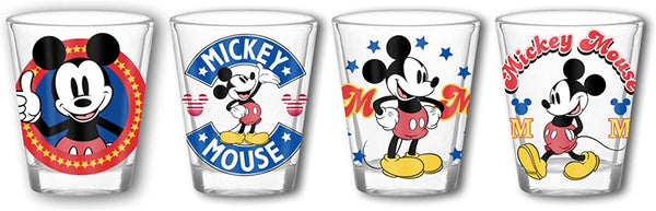 Disney - Vasos de chupito clásicos de Mickey Mouse de 1,5 oz (paquete de 4) 