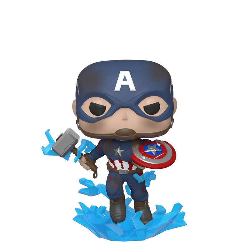 Load image into Gallery viewer, Funko POP! Marvel: Avengers Endgame - Captain America with Broken Shield &amp; Mjoinir Vinyl Figure
