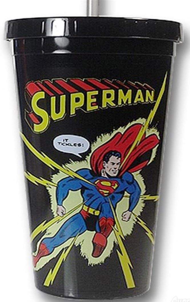 DC Comics SUPERMAN 16oz Insulated Tumbler w/ Lid & Straw - Kryptonite Character Store