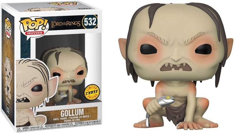 Chargez l&#39;image dans la visionneuse de la galerie, Funko POP! Films : Le Seigneur des Anneaux – Gollum avec poisson avec étui de protection Pop Box (édition limitée – Chase)
