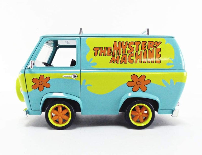 Chargez l&#39;image dans la visionneuse de la galerie, Scooby-Doo - Voiture moulée sous pression Mystery Machine 1:24 avec figurines Shaggy et Scooby de 2,75&quot; 
