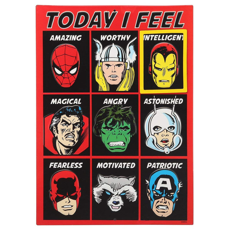 Open Road Brands - Today I Feel Superhero Embossed Metal Sign With Magnet