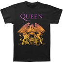 Queen - Camiseta negra ajustada con escudo degradado para hombre 