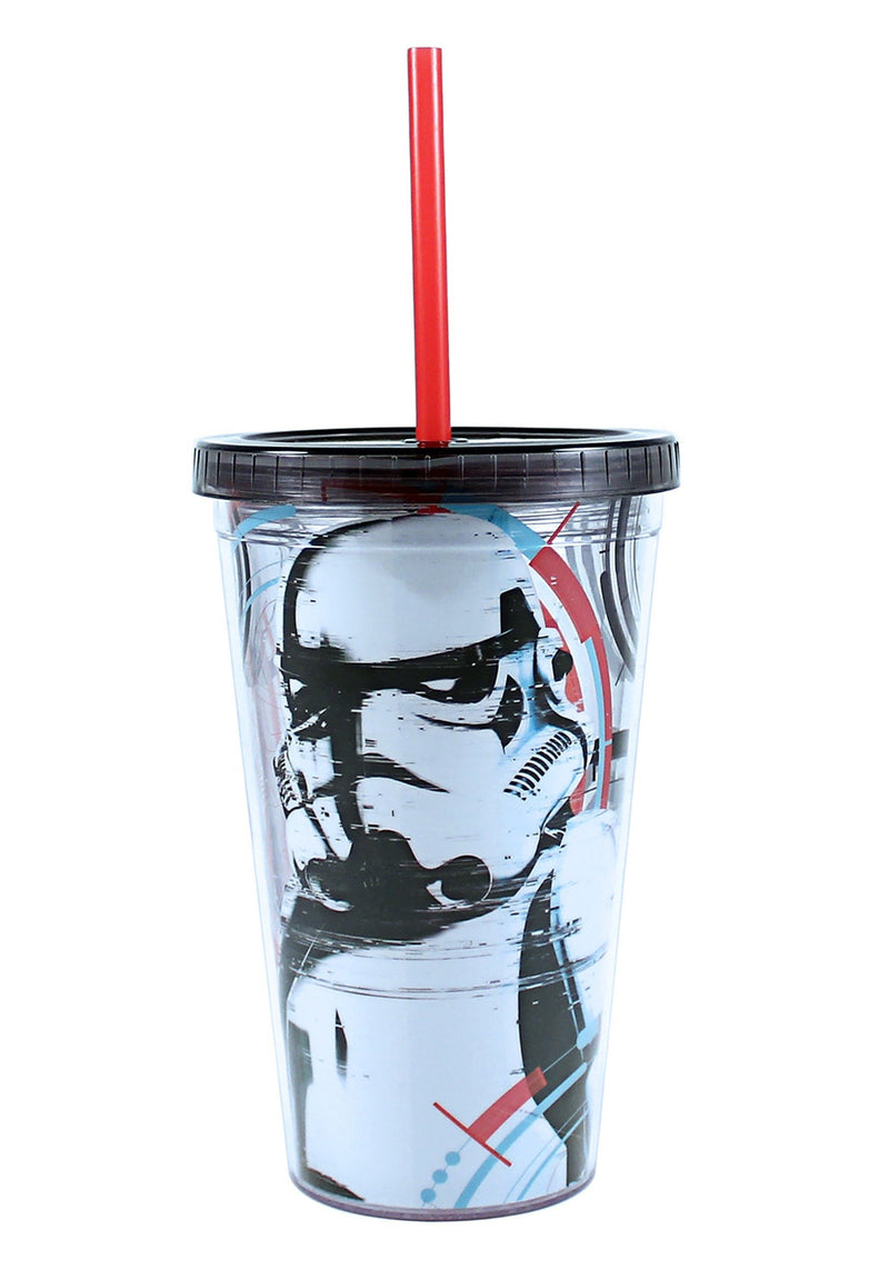 Star Wars Storm Trooper 16oz. Straw Cup with Ice Cubes - Kryptonite Character Store