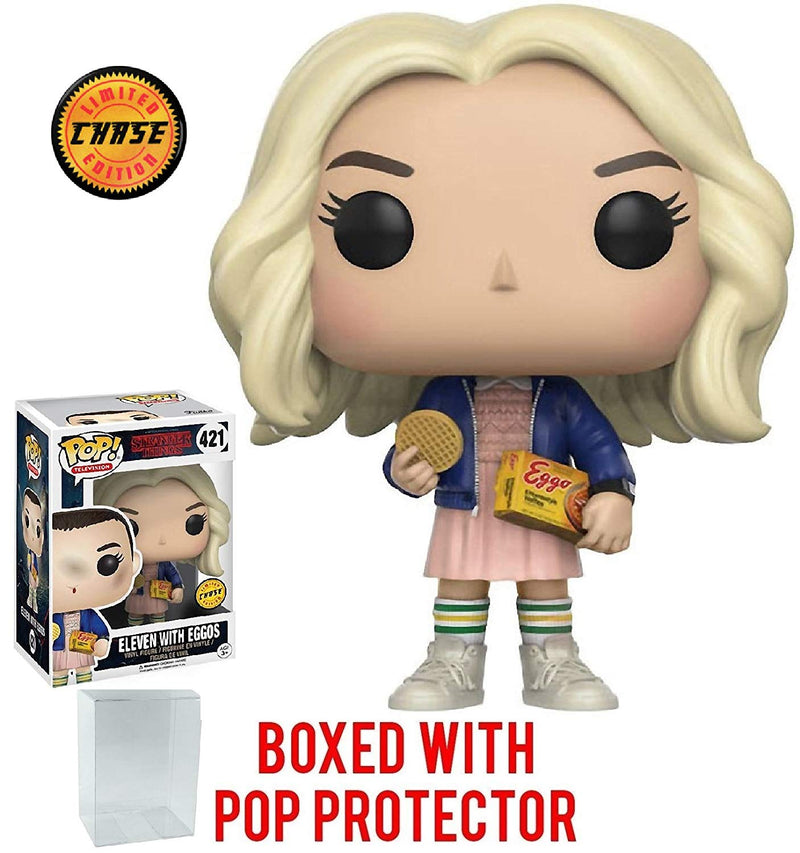 Chargez l&#39;image dans la visionneuse de la galerie, Funko POP! TV : Stranger Things - Onze en perruque avec Eggos avec étui de protection Pop Box (édition limitée - Chase)
