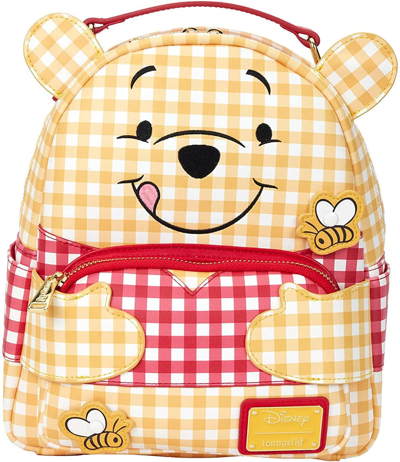 Chargez l&#39;image dans la visionneuse de la galerie, Disney : Winnie l&#39;ourson – Mini sac à dos à double sangle pour femme Vichy 
