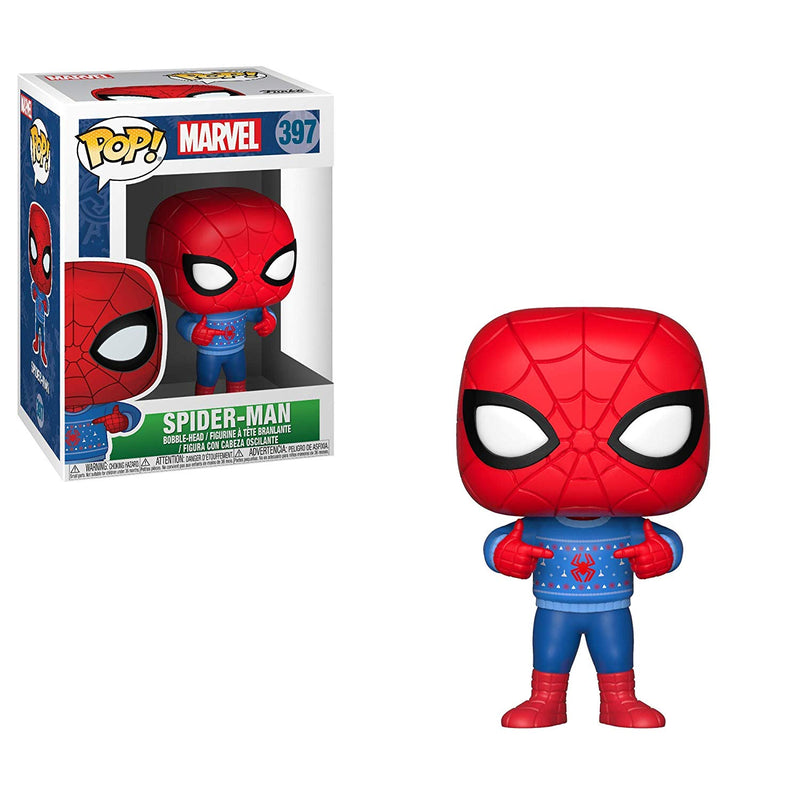 Chargez l&#39;image dans la visionneuse de la galerie, Marvel: Holiday Spider-Man with Ugly Sweater Funko Pop Vinyl Figure
