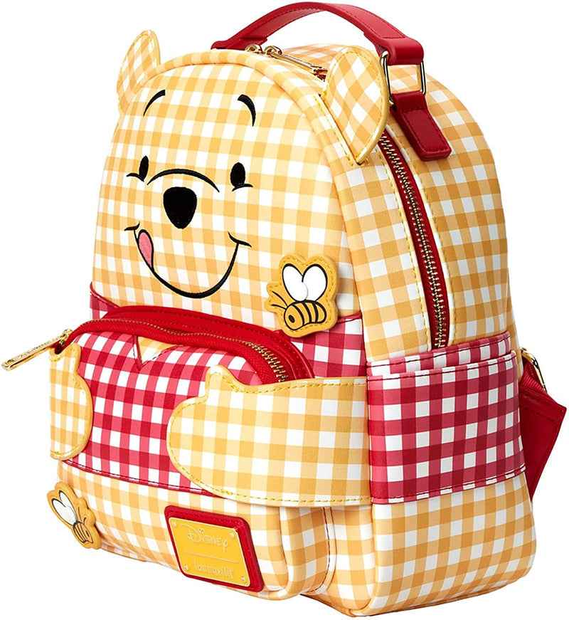 Chargez l&#39;image dans la visionneuse de la galerie, Disney : Winnie l&#39;ourson – Mini sac à dos à double sangle pour femme Vichy 
